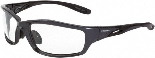 CrossFire 224 Safety Glass Scratch-Resistant, Polycarbonate, Clear Lenses, Full-Framed, UV Protection