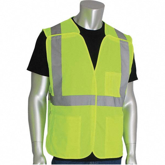 PIP 302-5PMVLY-M High Visibility Vest  Medium, Breakaway Vest,  ANSI Class 2