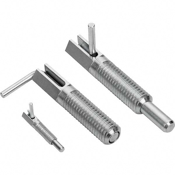 KIPP K0340.12CMA4 3/8-16, 1.06" Thread Length, 1/4 Plunger Diam, Knob Handle Indexing Plunger