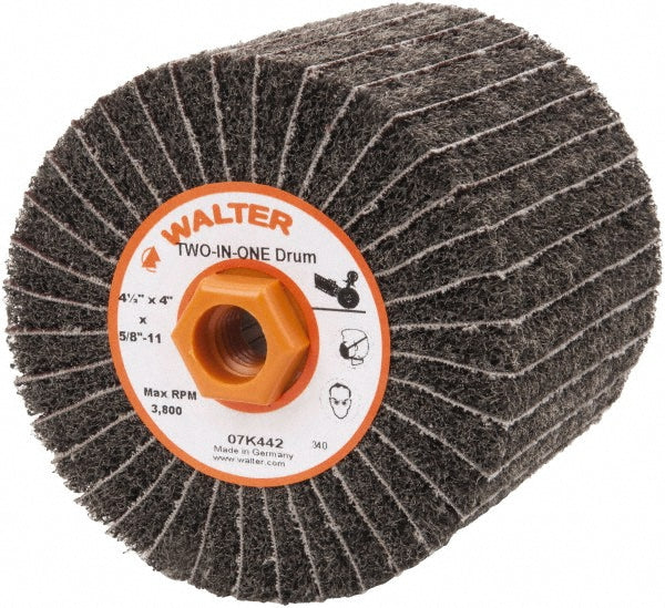 WALTER Surface Technologies 07K442 4-1/2 x 4" 80 Grit Aluminum Oxide Unmounted Flap Wheel