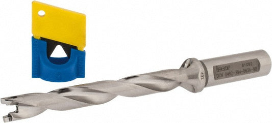 Iscar 3203211 Replaceable-Tip Drill 0.492 to 0.508" Dia, 3.94" Max Depth, 0.63" Weldon Flat Shank