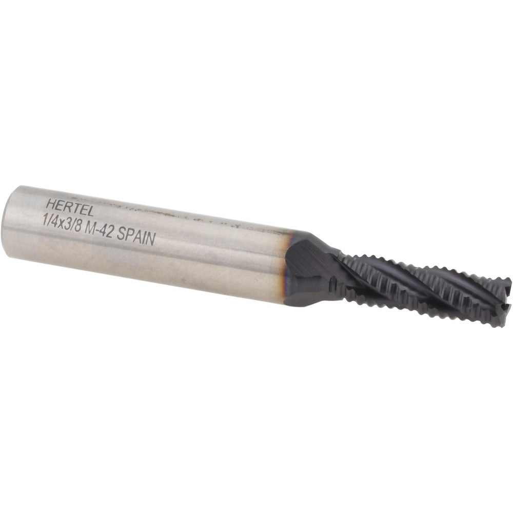 Hertel 44838514 Roughing End Mill 1/4" Dia, 4 Flute, Fine Pitch, Single End, Cobalt