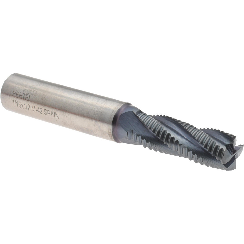 Hertel 44838563 Roughing End Mill 7/16" Dia, 4 Flute, Fine Pitch, Single End, Cobalt