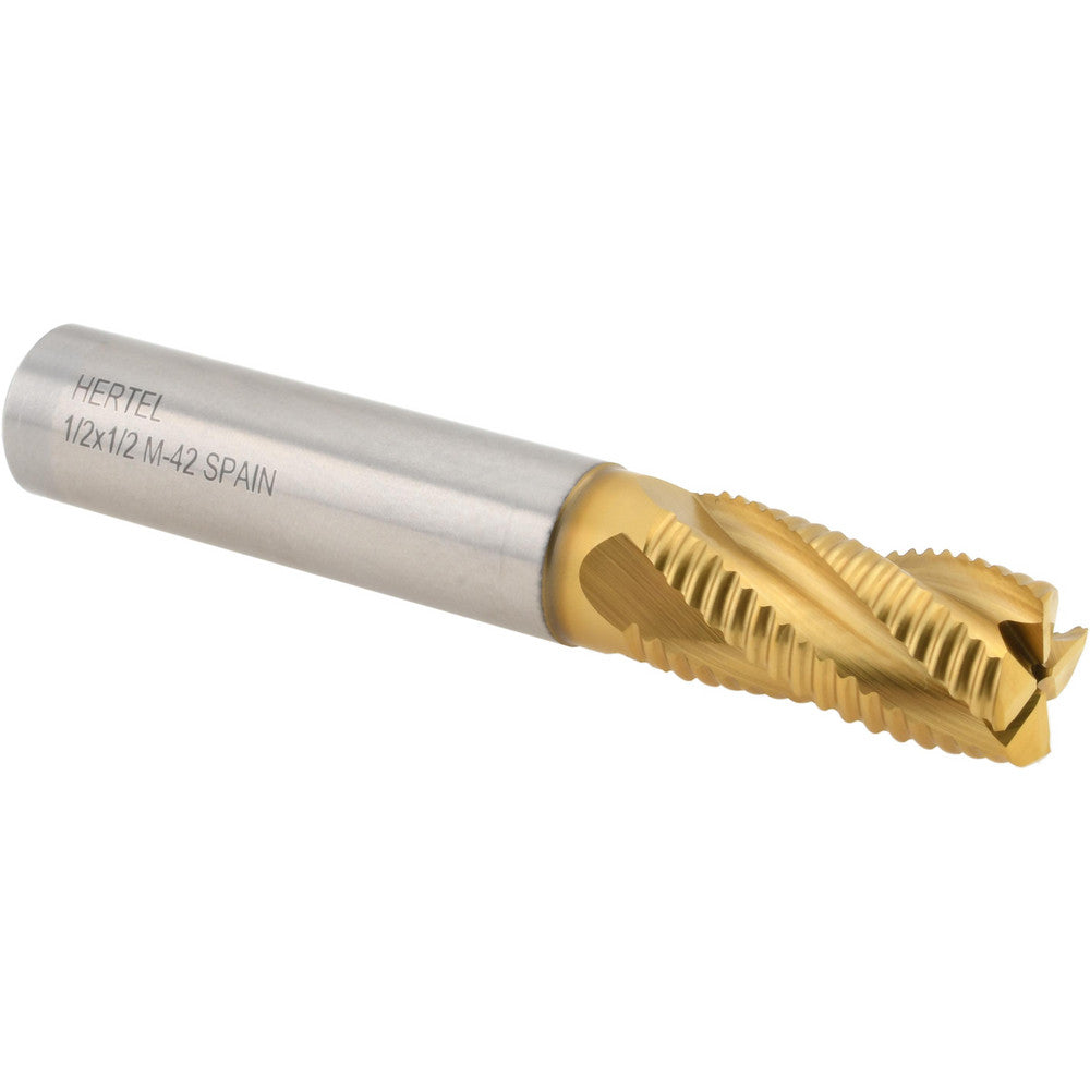 Hertel 44838662 Roughing End Mill 1/2" Dia, 4 Flute, Fine Pitch, Single End, Cobalt