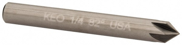 Keo 919-001-016 Countersink 1/4" Head Dia, 82.00 deg Included Angle, 6 Flute, Solid Carbide, Right Hand Cut