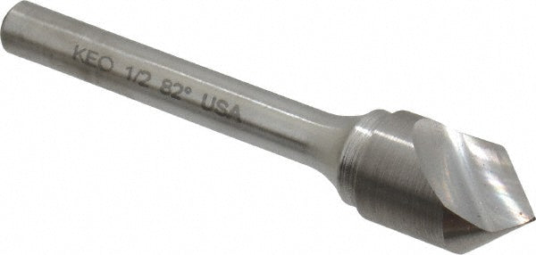 Keo 919-000-937 Countersink 1/2" Head Dia, 82.00 deg Included Angle, 1 Flute, Solid Carbide, Right Hand Cut