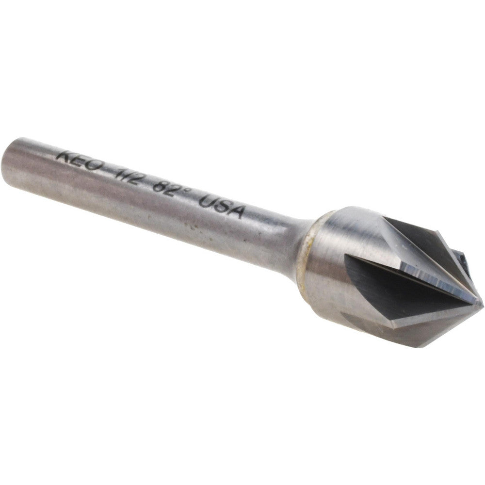 Keo 919-001-020 Countersink 1/2" Head Dia, 82.00 deg Included Angle, 6 Flute, Solid Carbide, Right Hand Cut
