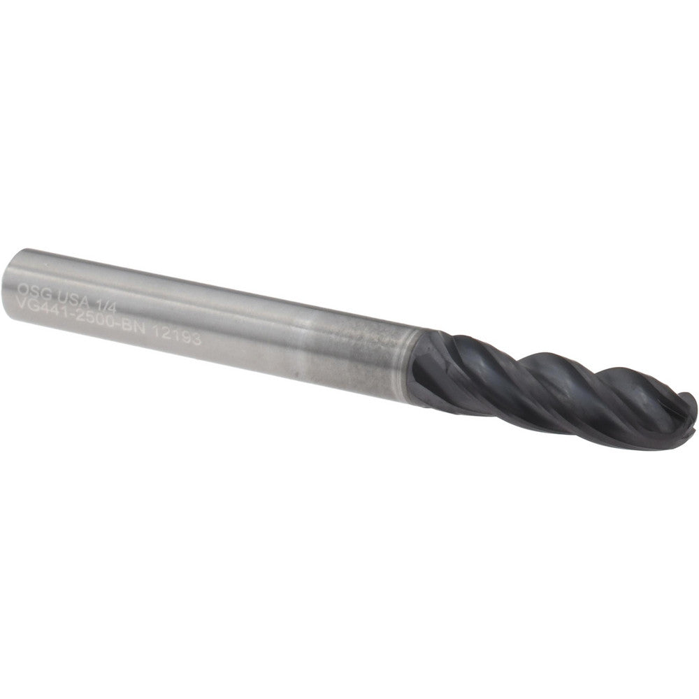 OSG VG441-2500-BN Ball End Mill 1/4" Dia, 3/4" LOC, 4 Flute, Solid Carbide
