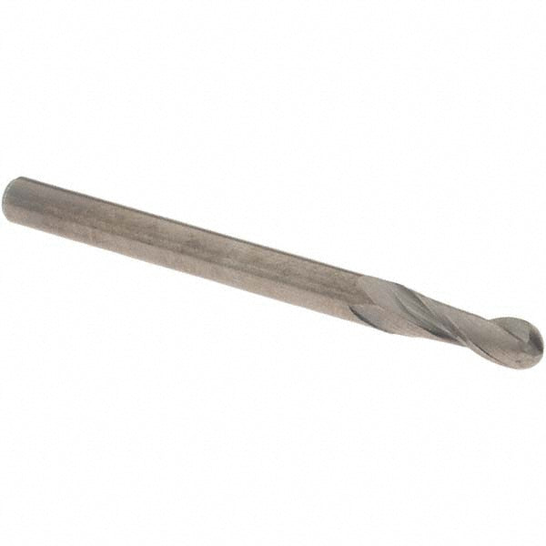 OSG 20100100 Ball End Mill 1/8" Dia, 3/8" LOC, 2 Flute, Solid Carbide