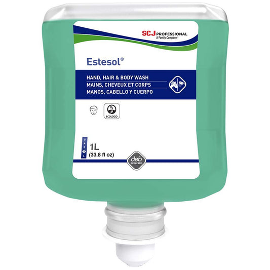 SC Johnson Professional HAB1L Estesol Hand, Hair & Body Cleaner, 1L Cartridge, 6/case