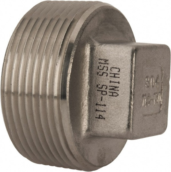 Value Collection 4SQ11/2 Pipe Square Head Plug 1-1/2" Fitting, 304 Stainless Steel