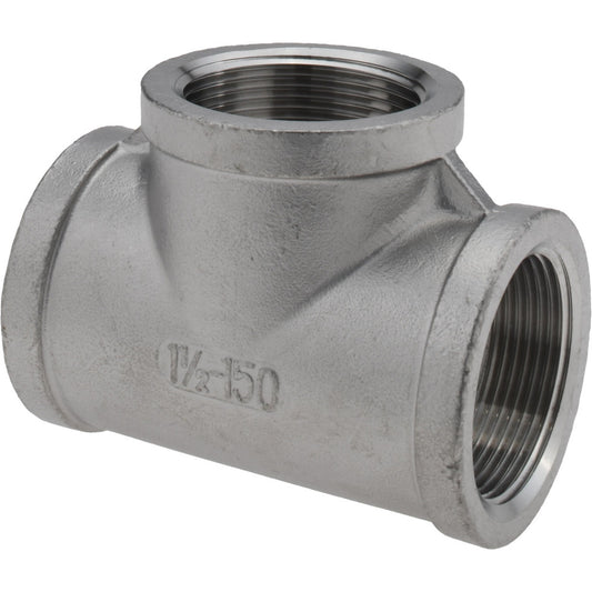 Value Collection 4TB11/2 Pipe Tee 1-1/2" Fitting, 304 Stainless Steel