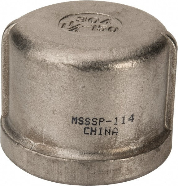 Merit Brass K416-20 Pipe End Cap 1-1/4", 304 Stainless Steel