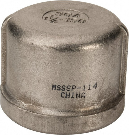 Merit Brass K416-20 Pipe End Cap 1-1/4", 304 Stainless Steel