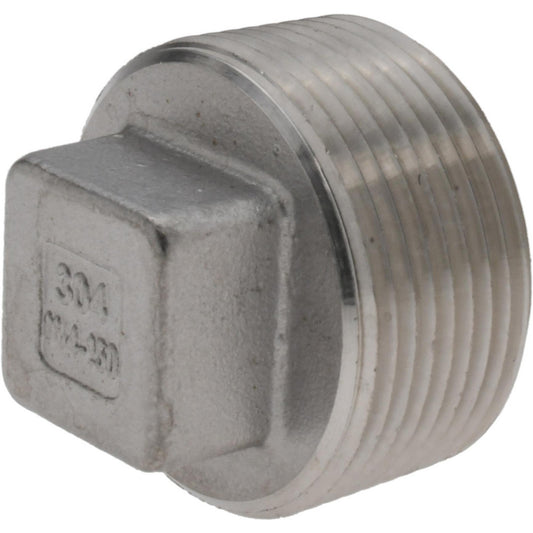 Value Collection 4SQ11/4 Pipe Square Head Plug 1-1/4" Fitting, 304 Stainless Steel
