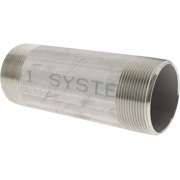 Value Collection 6BN2*6 Stainless Steel Pipe Nipple 2" Pipe, Grade 316 & 316L