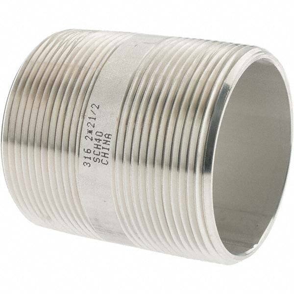 Value Collection 6BN2*21/2 Stainless Steel Pipe Nipple 2" Pipe, Grade 316 & 316L