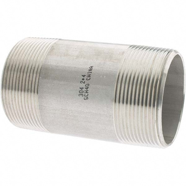 Value Collection 4BN2*4 Stainless Steel Pipe Nipple 2" Pipe, Grade 304 & 304L