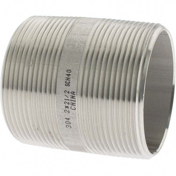 Value Collection 4BN2*21/2 Stainless Steel Pipe Nipple 2" Pipe, Grade 304 & 304L