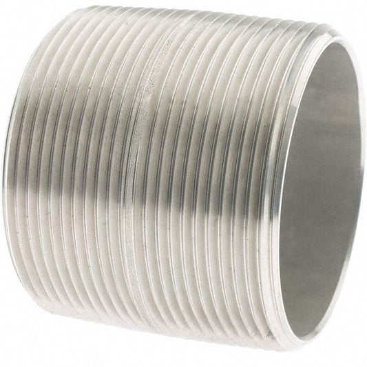 Value Collection 4BN2*2 Stainless Steel Pipe Nipple 2" Pipe, Grade 304 & 304L