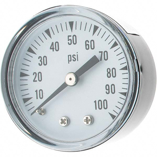 Value Collection 729233 Pressure Gauge 2" Dial, 1/4" Thread, NPT, Center Back Mount
