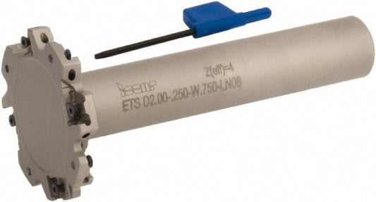 Iscar 3181011 Indexable Slotting Cutter 1/4" Cutting Width, 2" Cutter Dia, Weldon Connection, 0.6250" Depth of Cut, 3/4" Shank Dia, 3.9810" Shank Length, Right Hand