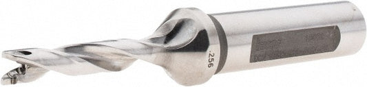 Iscar 3203280 Replaceable-Tip Drill 0.256 to 0.271" Dia, 1.3" Max Depth, 1/2" Weldon Flat Shank