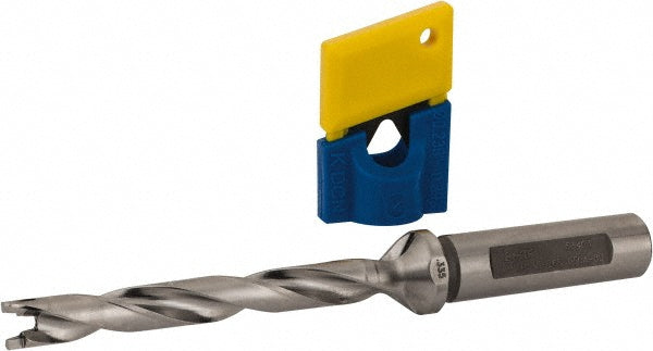 Iscar 3203207 Replaceable-Tip Drill 0.335 to 0.351" Dia, 2.68" Max Depth, 1/2" Weldon Flat Shank