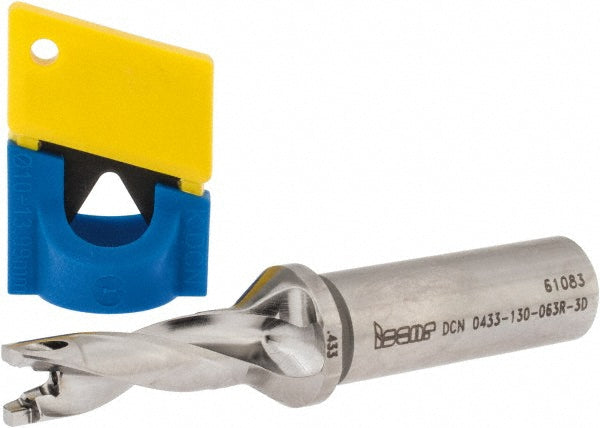 Iscar 3202785 Replaceable-Tip Drill 0.433 to 0.449" Dia, 1.3" Max Depth, 5/8" Straight-Cylindrical Shank