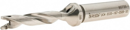 Iscar 3202618 Replaceable-Tip Drill 0.335 to 0.35" Dia, 1.67" Max Depth, 1/2" Straight-Cylindrical Shank