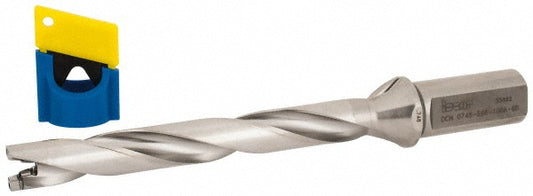 Iscar 3202487 Replaceable-Tip Drill 0.748 to 0.783" Dia, 5.98" Max Depth, 1" Weldon Flat Shank