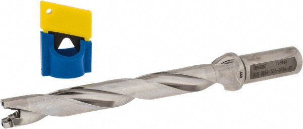 Iscar 3202485 Replaceable-Tip Drill 0.669 to 0.705" Dia, 5.35" Max Depth, 3/4" Weldon Flat Shank