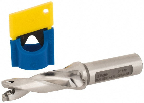 Iscar 3202459 Replaceable-Tip Drill 0.571 to 0.587" Dia, 1.71" Max Depth, 5/8" Weldon Flat Shank