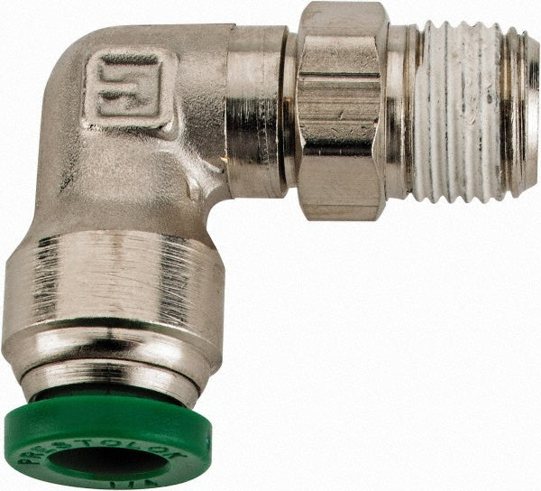 Parker W169PLP-4-2 Push-To-Connect Tube to Male & Tube to Male NPT Tube Fitting 90 &deg Male Elbow, 1/8" Thread, 1/4" OD