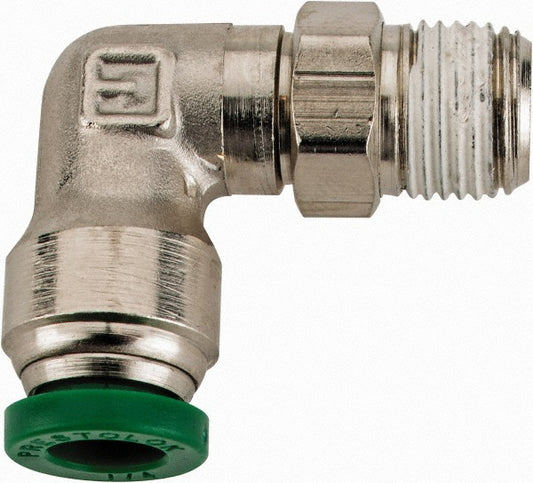 Parker W169PLP-4-2 Push-To-Connect Tube to Male & Tube to Male NPT Tube Fitting 90 &deg Male Elbow, 1/8" Thread, 1/4" OD