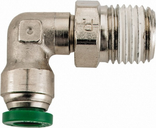 Parker W169PLP-4-4 Push-To-Connect Tube to Male & Tube to Male NPT Tube Fitting 90 &deg Male Elbow, 1/4" Thread, 1/4" OD