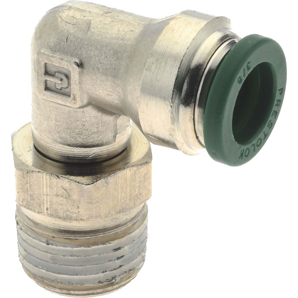 Parker W169PLP-6-6 Push-To-Connect Tube to Male & Tube to Male NPT Tube Fitting 90 &deg Male Elbow, 3/8" Thread, 3/8" OD