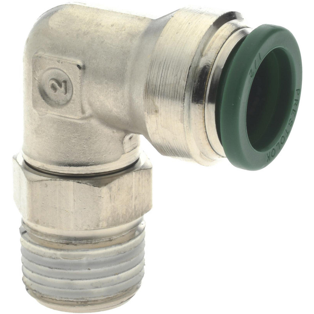 Parker W169PLP-8-6 Push-to-Connect Push-to-Connect x Male NPTF Fitting 90 deg Swivel Elbow, 3/8 Thread, NPTF, 1/2" OD