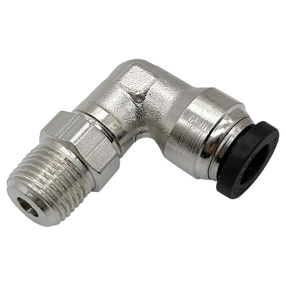Parker 169PLP-4-0 Push-To-Connect Tube to Male & Tube to Male UNF Tube Fitting 90 &deg Swivel Male Elbow, #10-32 Thread, 1/4" OD