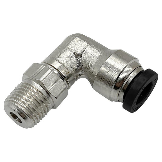 Parker 169PLP-4-0 Push-To-Connect Tube to Male & Tube to Male UNF Tube Fitting 90 &deg Swivel Male Elbow, #10-32 Thread, 1/4" OD