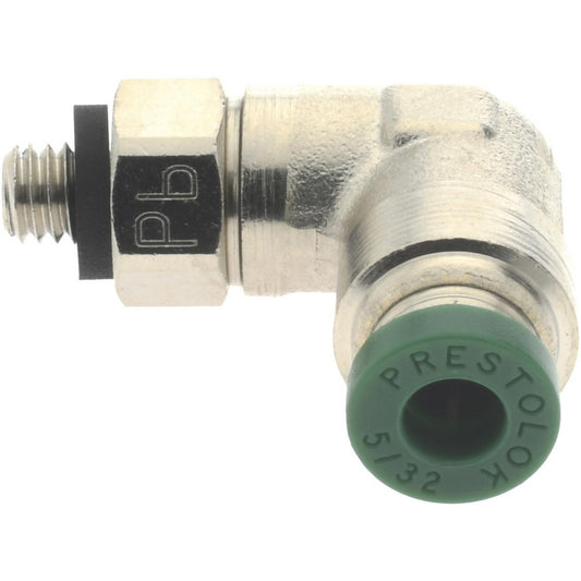 Parker 169PLP-5/32-0 Push-To-Connect Tube to Male & Tube to Male UNF Tube Fitting 90 &deg Swivel Male Elbow, #10-32 Thread, 5/32" OD