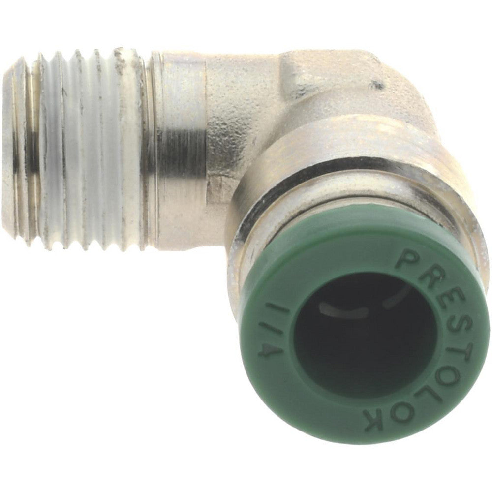 Parker W169PLPNS-4-2 Push-to-Connect Push-to-Connect x Male NPTF Fitting 90 Deg Male Elbow, 1/8 Thread, NPTF, 1/4" OD