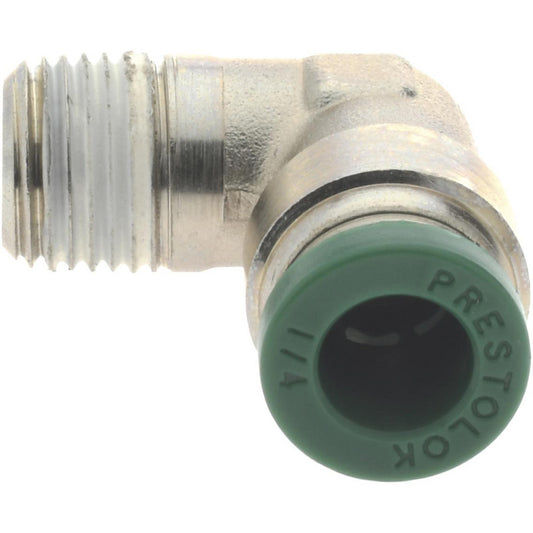 Parker W169PLPNS-4-2 Push-to-Connect Push-to-Connect x Male NPTF Fitting 90 Deg Male Elbow, 1/8 Thread, NPTF, 1/4" OD