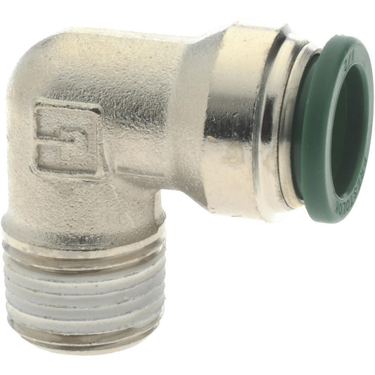 Parker W169PLPNS-8-6 Push-To-Connect Tube to Male & Tube to Male NPT Tube Fitting 90 &deg Male Elbow, 3/8" Thread, 1/2" OD