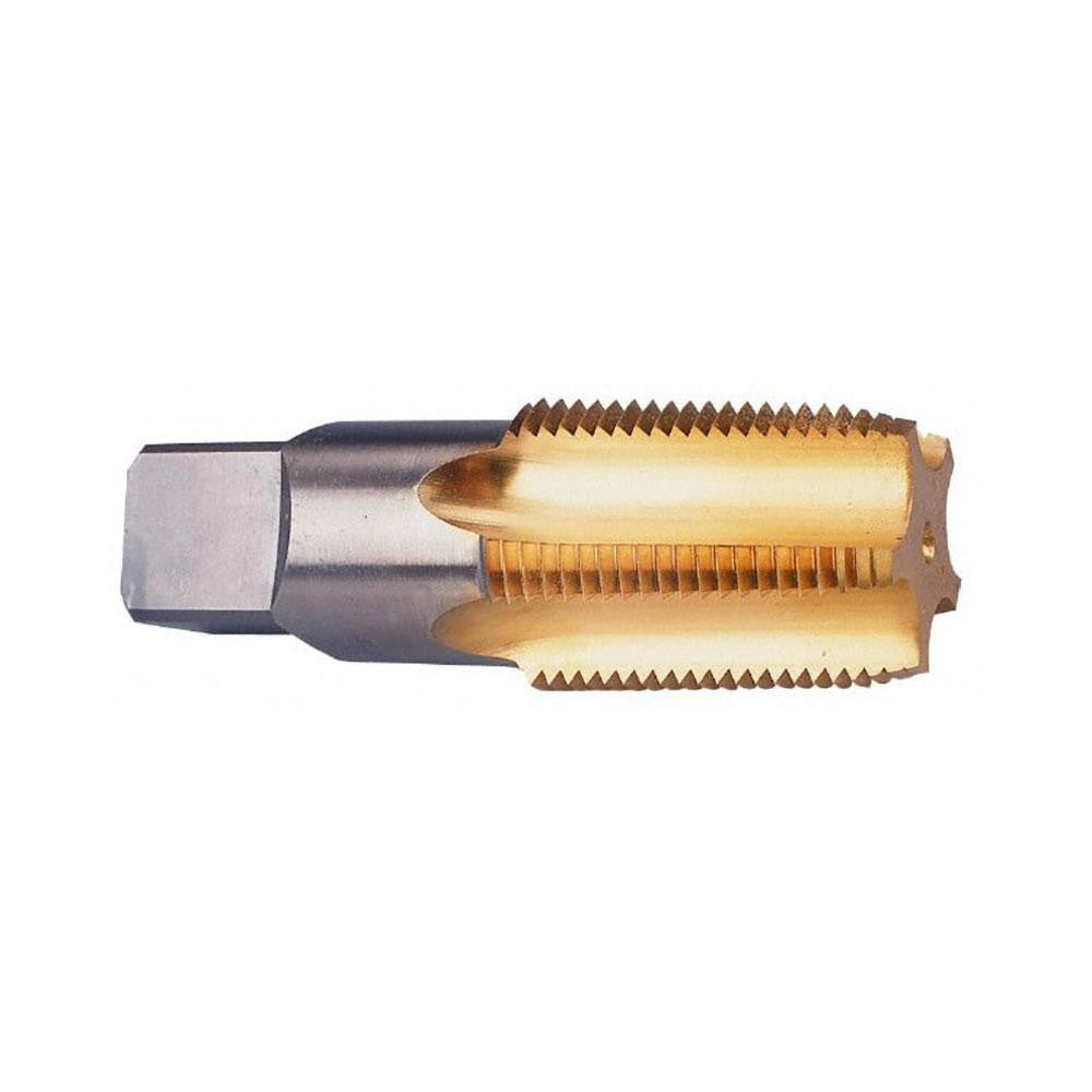 Cleveland C56703 Standard Pipe Tap 1/4-18, NPT, 4 Flutes, High Speed Steel, TiN Finish