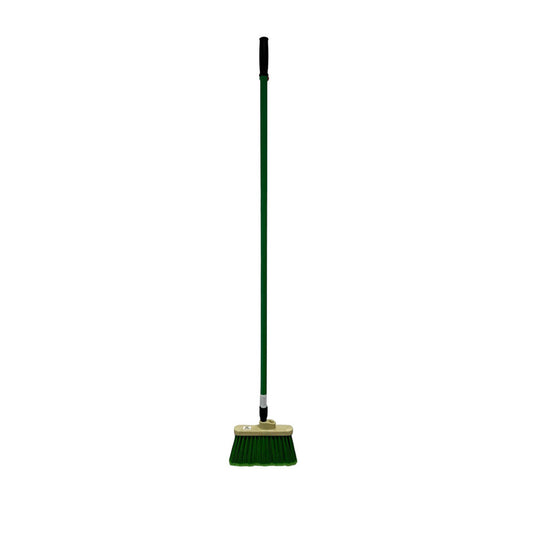 Pro-Source 45460870 12" Wide, Green Polypropylene Bristles, 48" Vinyl-Coated Metal Handle, Angled Broom