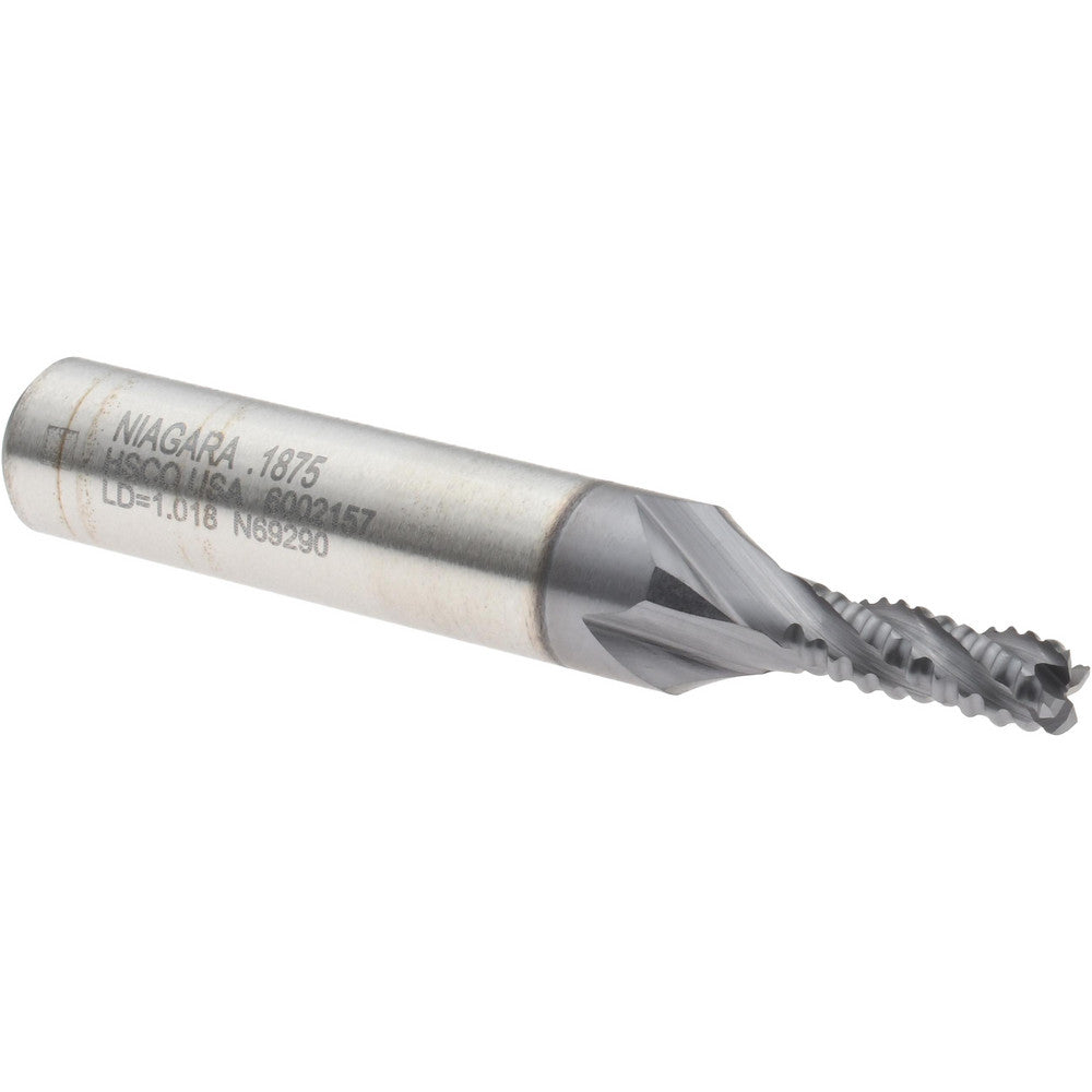 Seco 17013488 Roughing End Mill 3/16" Dia, 4 Flutes, Single End, Cobalt