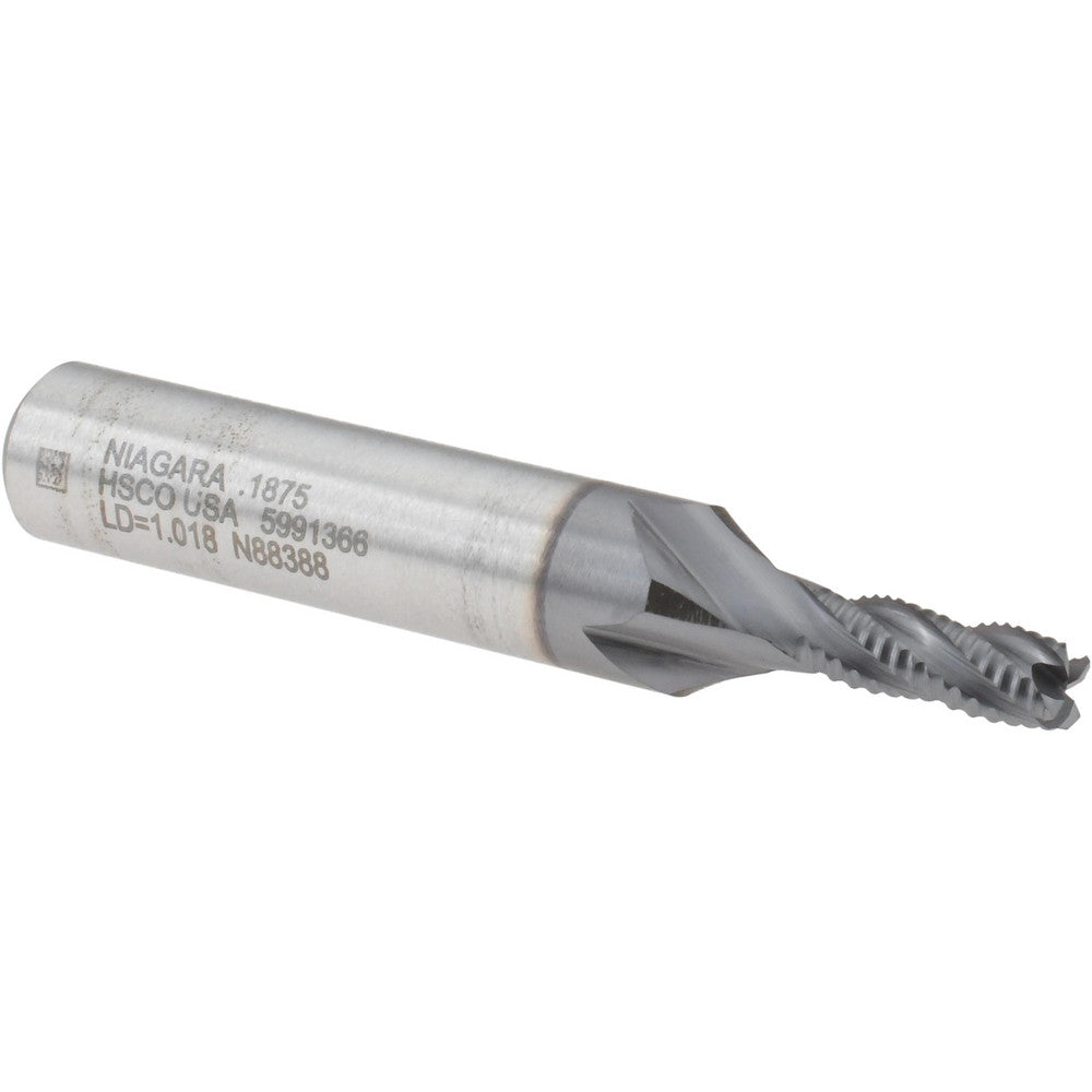 Seco 17016187 Roughing End Mill 3/16" Dia, 4 Flutes, Single End, Cobalt