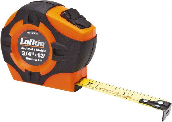 Lufkin PHV1034DMN Tape Measure 12' Long, 19 mm Width, Yellow Blade