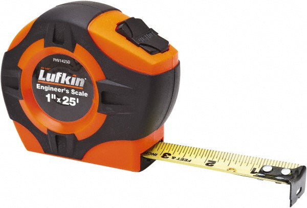 Lufkin PHV1425DN Tape Measure 25' Long, 1" Width, Yellow Blade